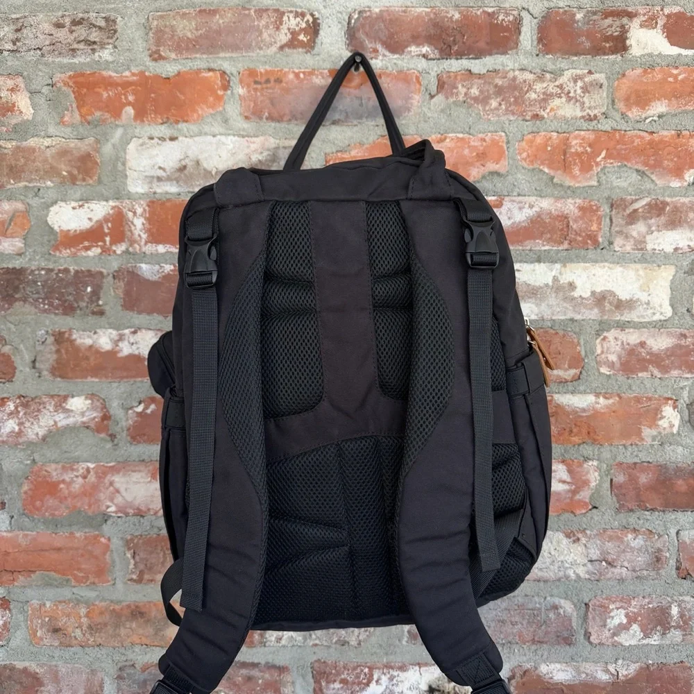 Leleblum Black Quilted Diaper Bag Backpack Travel Laptop Bag Pacifier Pouch‎